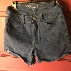 American eagle stretch high rise short short blue blue jean